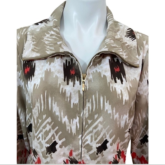 Zenergy By Chico's Beige Brown Orange Zip Jacket - Picture 2 of 9